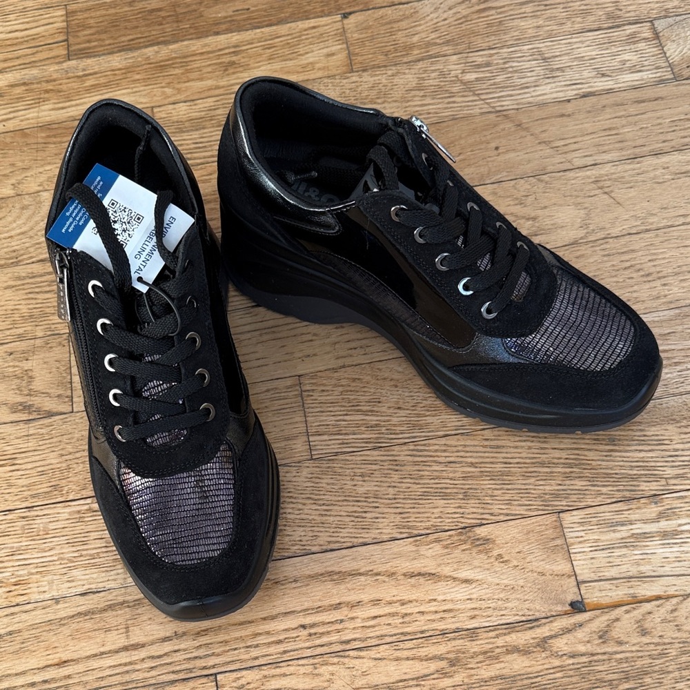 Black and Silver Sneakers